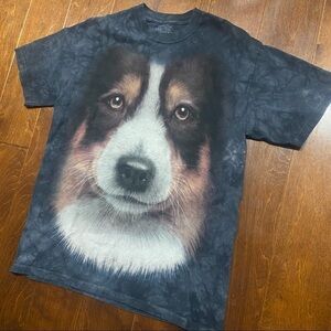 The Mountain Collie Black Dyed T-shirt Size Medium